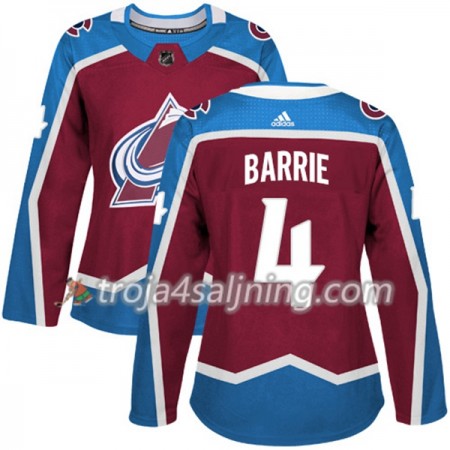 Colorado Avalanche tröja Tyson Barrie 4 Adidas 2017-2018 Burgundy Röd Authentic - Dame NHL Tröjor